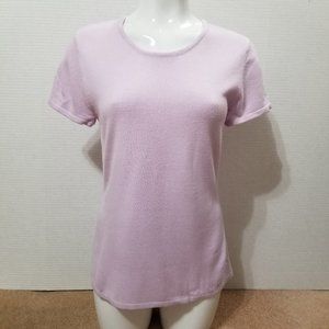 Covington sweater Medium short sleeve knit pullover 100% acrylic Viola